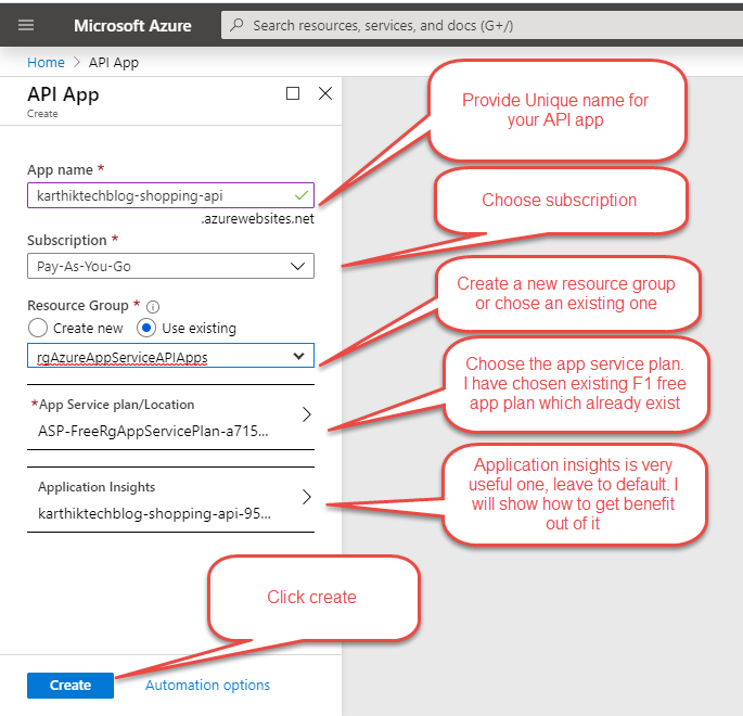 How to: Create an Azure App Service API app