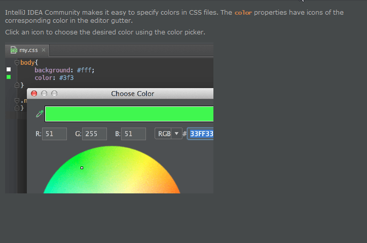 Easy to specify colors in CSS files - Android studio