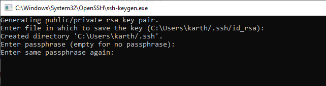 ssh-keygen for rsa key